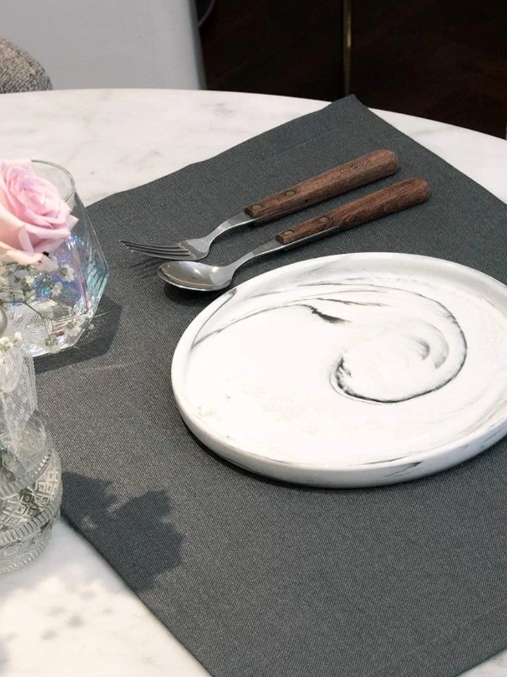Gray  Placemat for Modern Dining Set Of 6